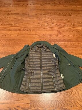 Burberry Brit 2-in-1 Olive Jacket and Down Vest Size 4